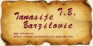Tanasije Barzilović vizit kartica